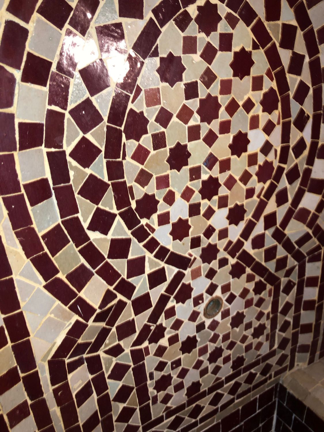 Marokkaanse Mozaïek Fontein - 100x65 cm - Creme-Rood — detail 4