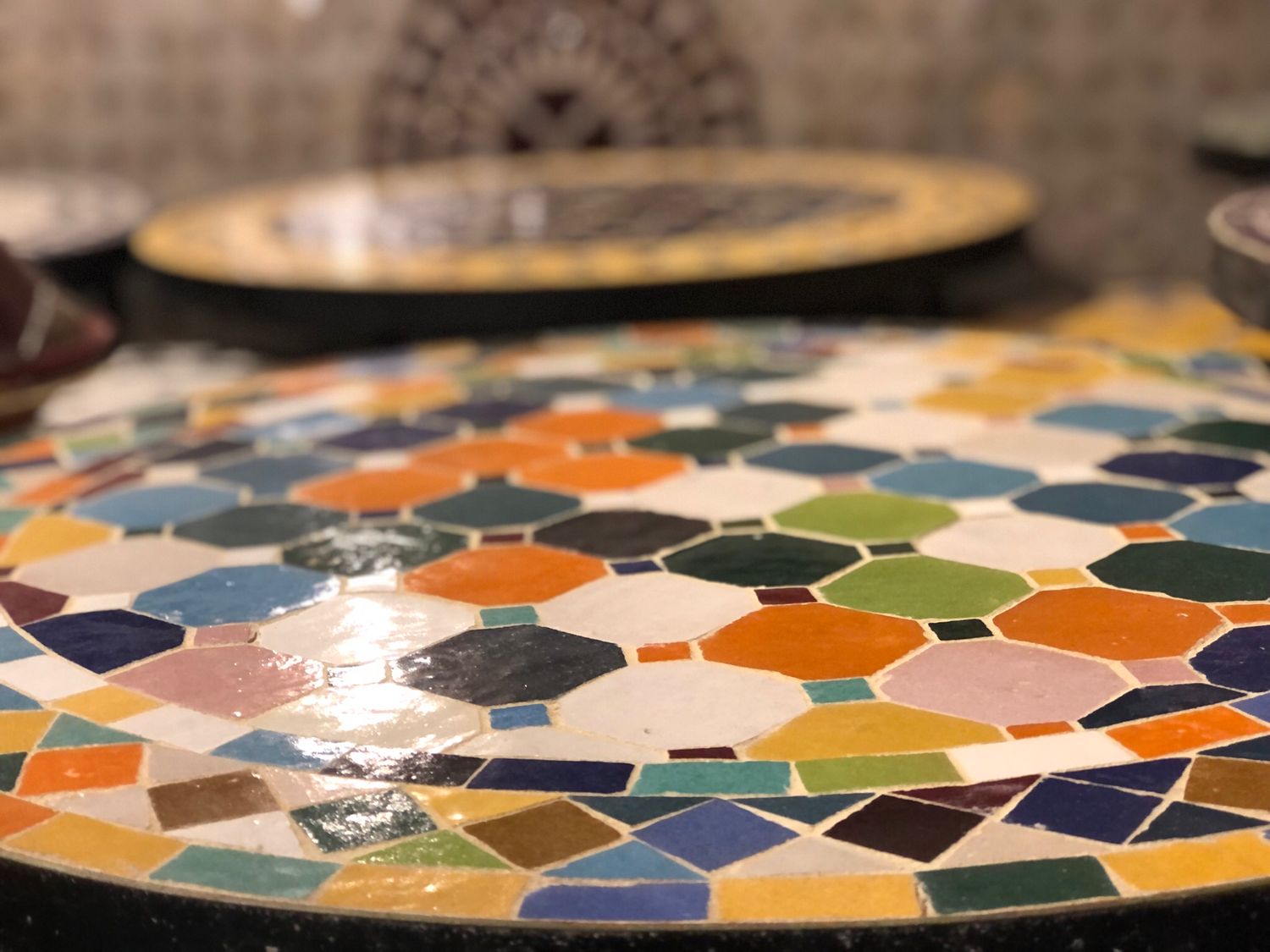 Marokkaanse Mozaiek tafel (blad) 60 cm Multicolor Handgemaakt