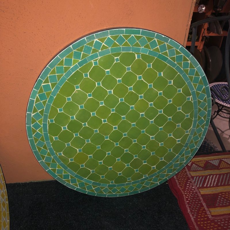 Marokkaanse Mozaiek tafel (blad) 70 cm Appelgroen-Zeegroen Handgemaakt