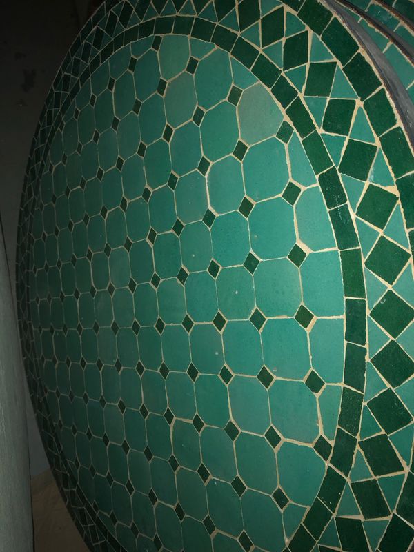 Marokkaanse Mozaiek tafel (blad) 80 cm Zeegroen-Groen Handgemaakt