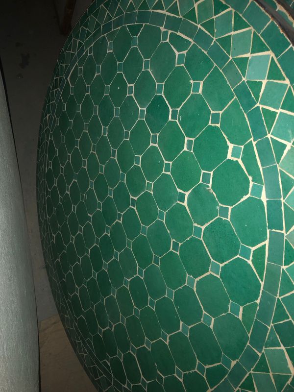 Marokkaanse Mozaiek tafel (blad) 80 cm Zeegroen Uni Handgemaakt