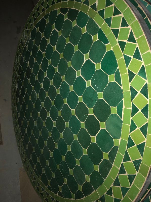 Marokkaanse Mozaiek tafel (blad) 80 cm Groen-Appelgroen Handgemaakt
