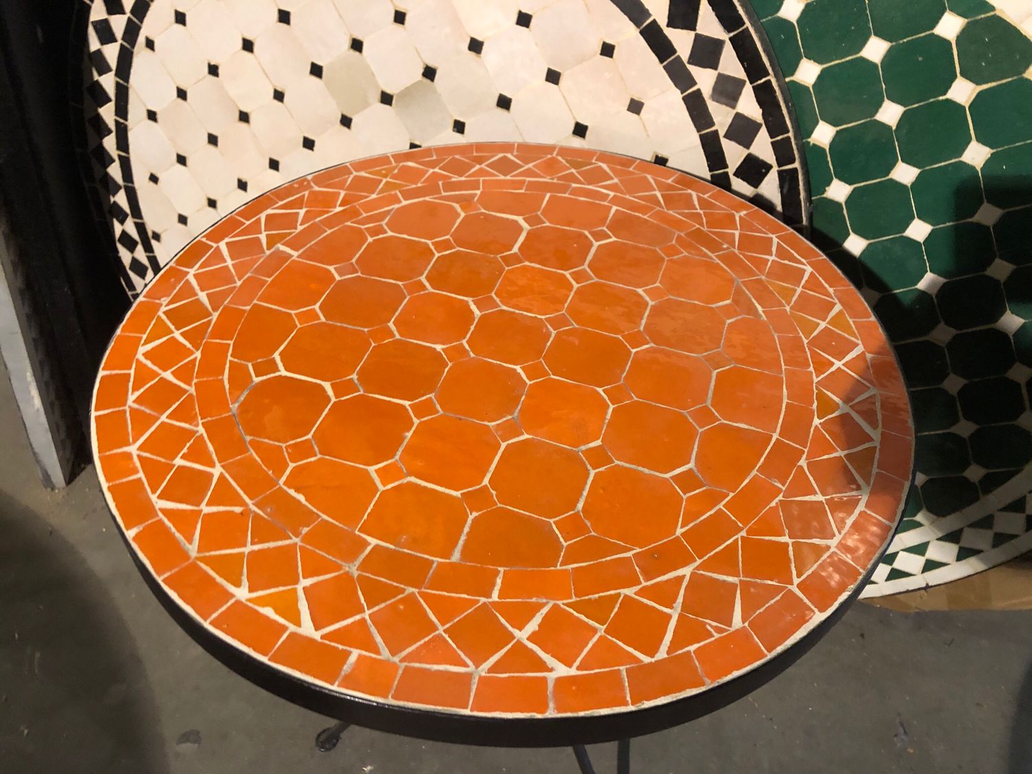 Marokkaanse Mozaiek tafel (blad) 50 cm Oranje Uni Handgemaakt