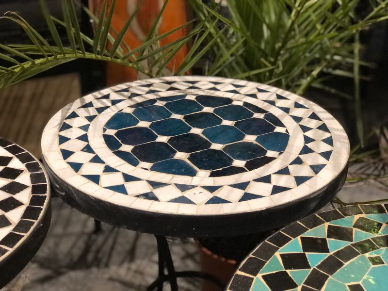 Marokkaanse Mozaiektafel (blad) 40 cm - Kleur Handgemaakt