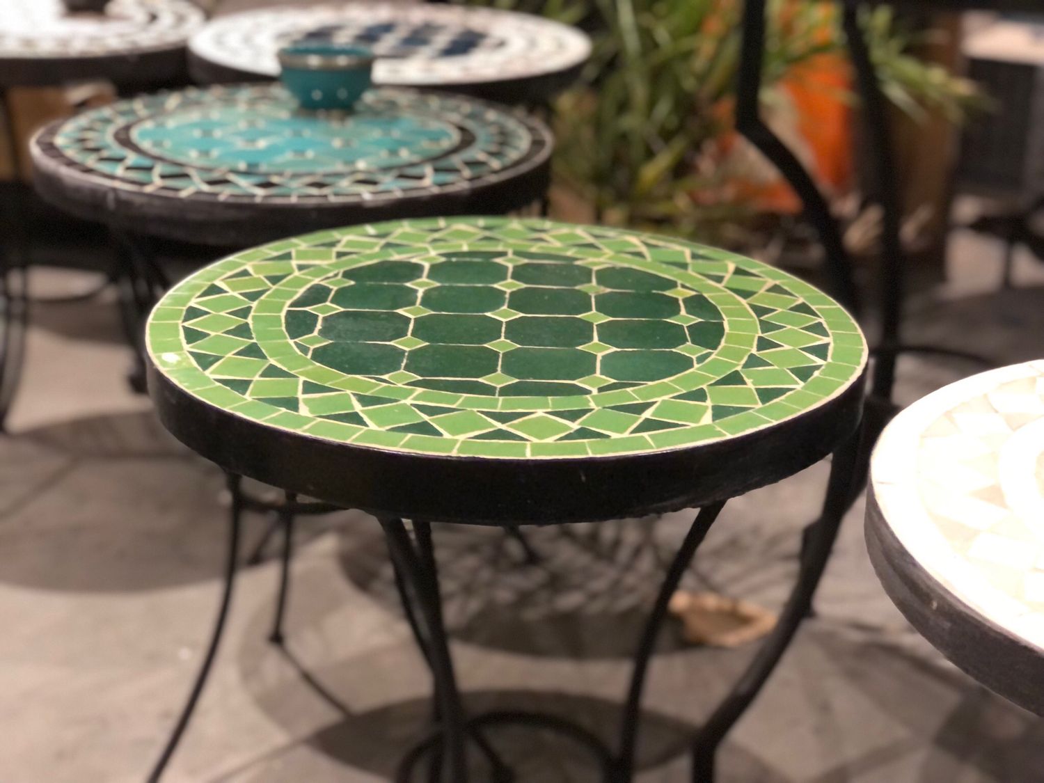 Marokkaanse Mozaiektafel (blad) 40 cm Groen -Appelgroen Handgemaakt