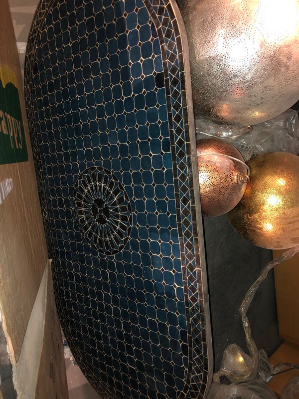 Marokkaanse Mozaiektafel 180 cm Ovaal Inclusief Beste Onderstel en Afwerking !