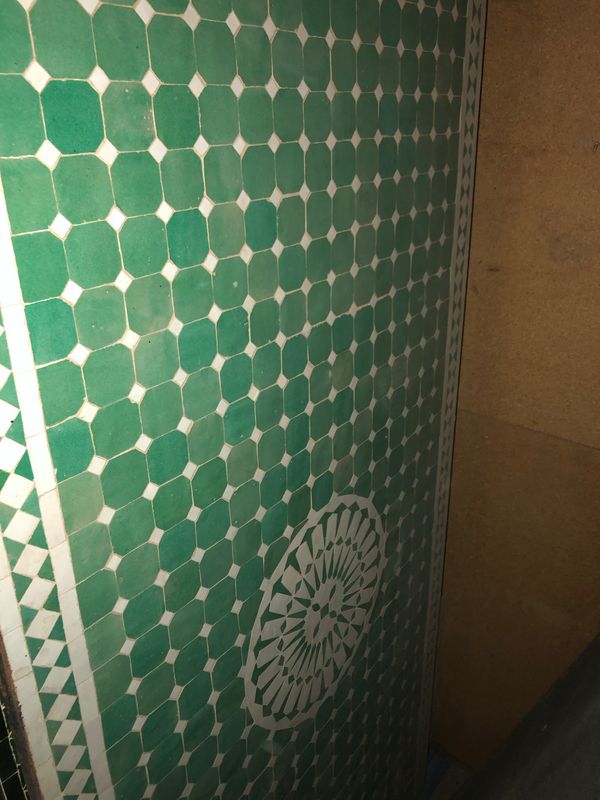 Marokkaanse Mozaiektafel 180 cm Gëemailleerd Inclusief Beste Onderstel en Afwerking !