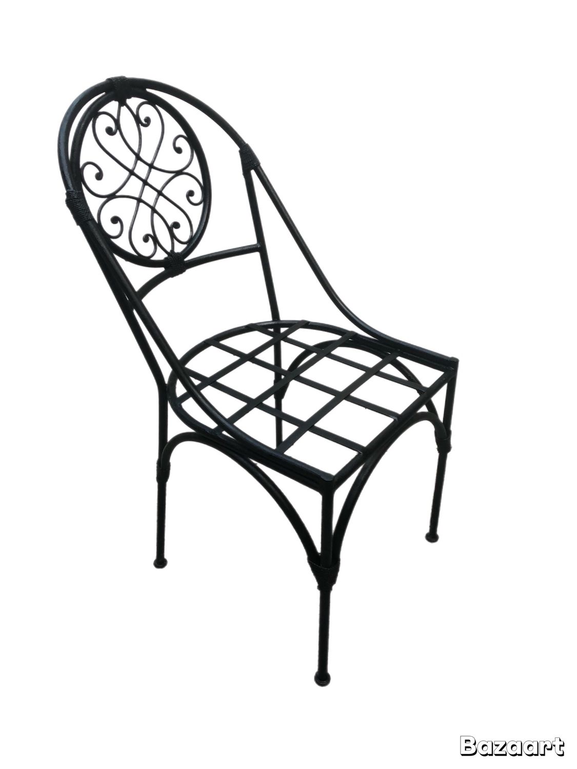 Handgemaakte Marokkaanse Smeedijzeren Stoel AZZIA, — detail 7