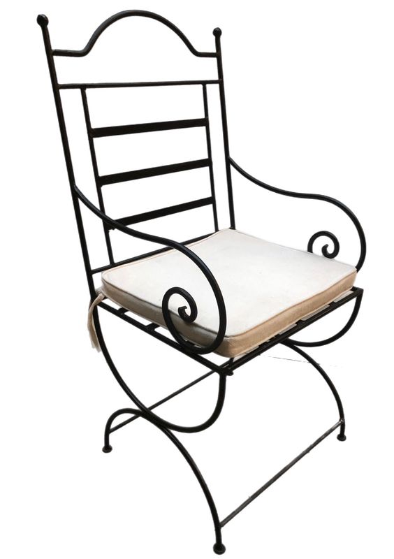 Handgemaakte Marokkaanse ijzeren Stoel Boule V - H 90 cm - 48x40 cm