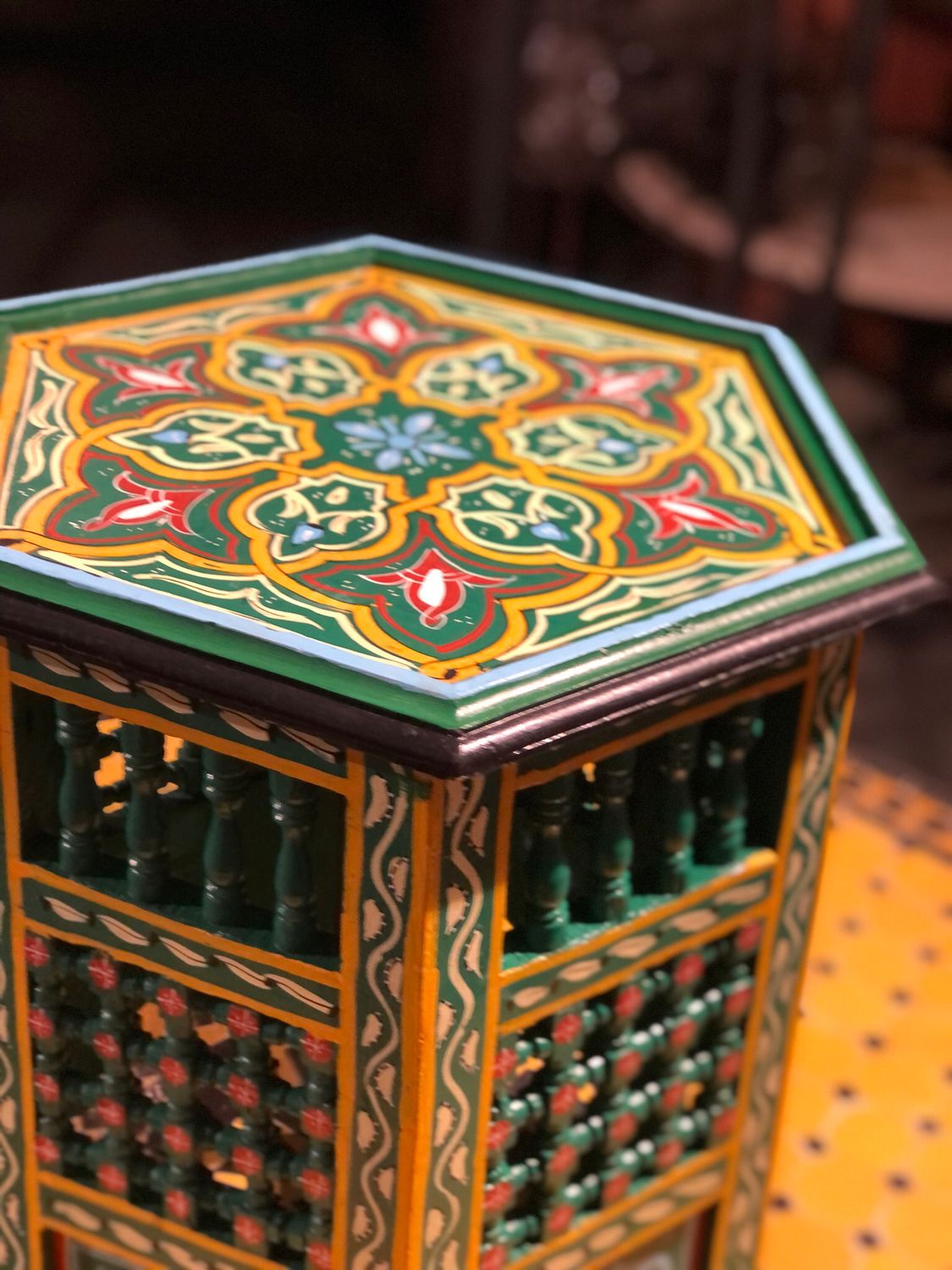 Marokkaans houten bijzettafeltje Musharabi 004 — detail 2
