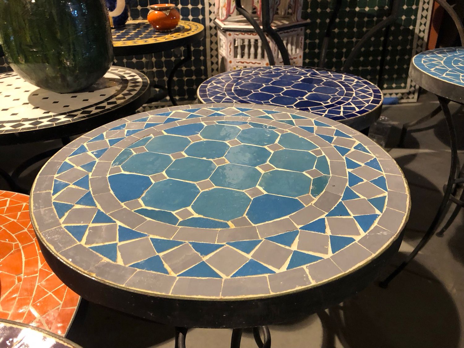 Marokkaanse Mozaiektafel (blad) 40 cm Handgemaakt