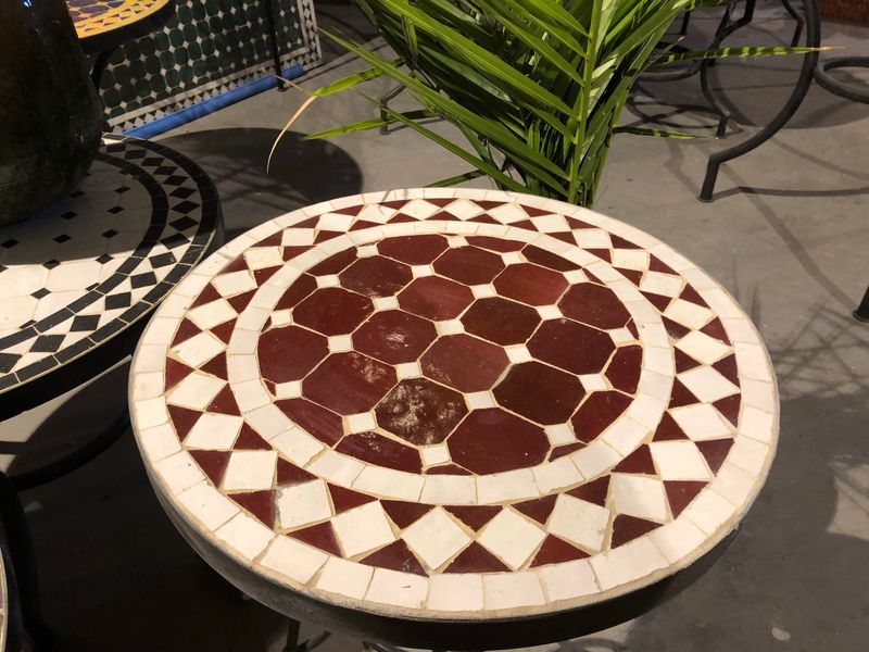 Marokkaanse Mozaiektafel (blad) 40 cm Handgemaakt