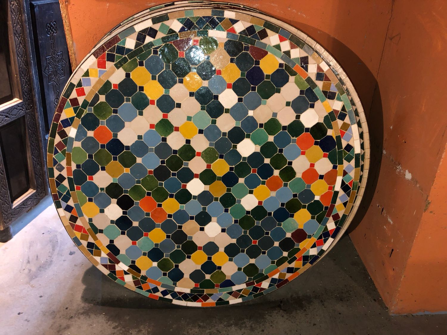 Marokkaanse Mozaiek tafel (blad) 100 cm Multicolor Handgemaakt nw