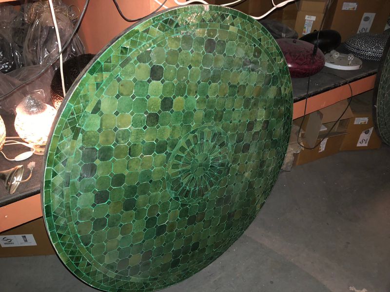 Marokkaanse Mozaiek tafel (blad) Met ROZET  120 cm  Kleur Nw