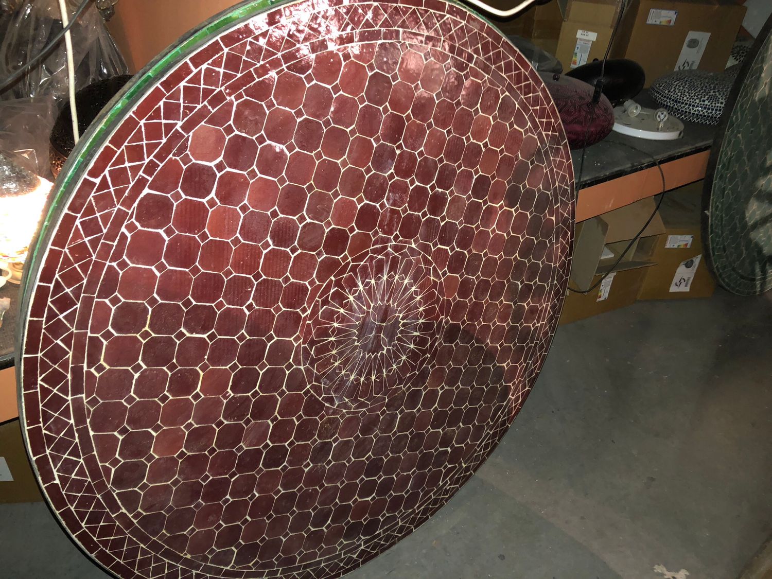 Marokkaanse Mozaiek tafel (blad) Met ROZET  120 cm  Kleur
