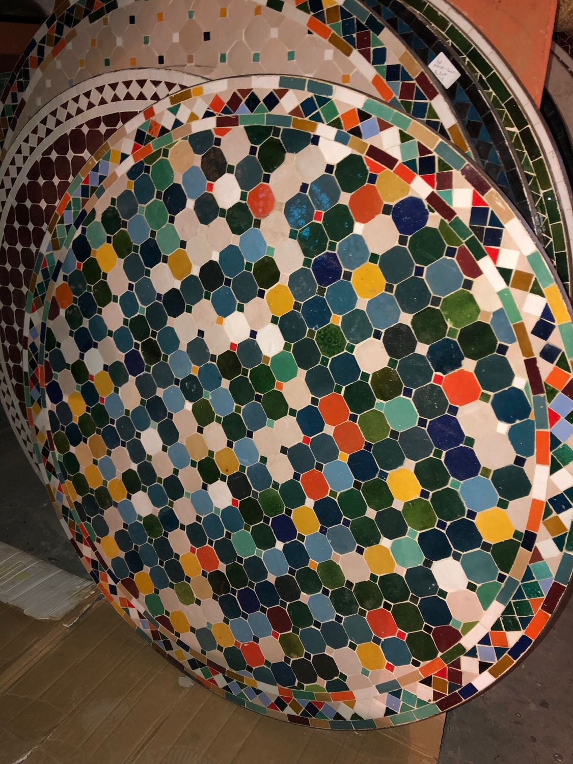 Marokkaanse Mozaiek tafel (blad) 120 cm Handgemaakt nw