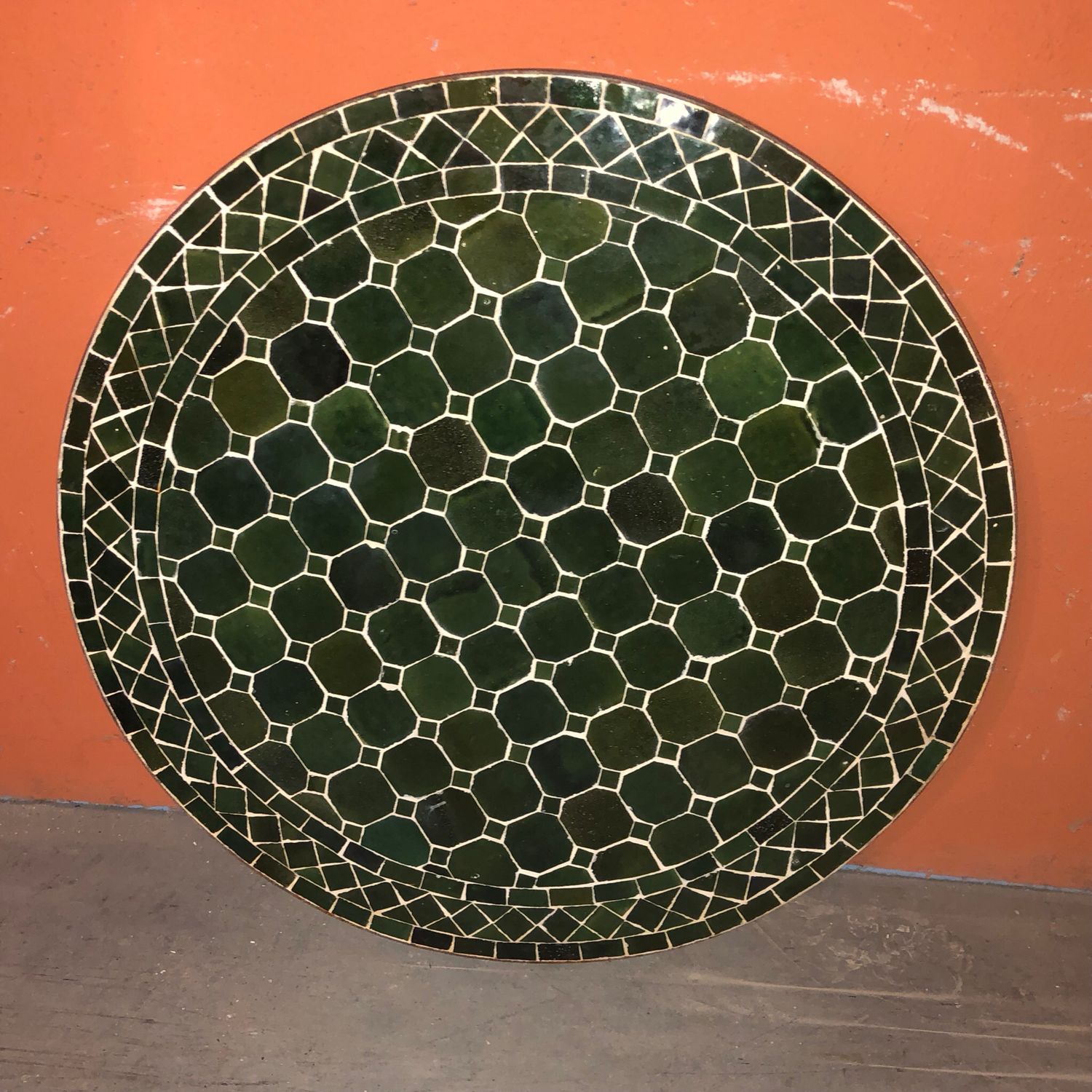 Marokkaanse Mozaiek tafel (blad) 70 cm Tamegroute Groen Handgemaakt N 