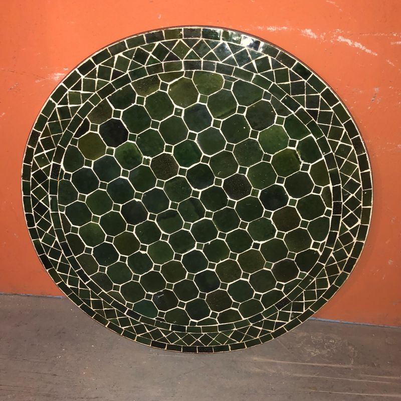 Marokkaanse Mozaiek tafel (blad) 70 cm Tamegroute Groen Handgemaakt N 