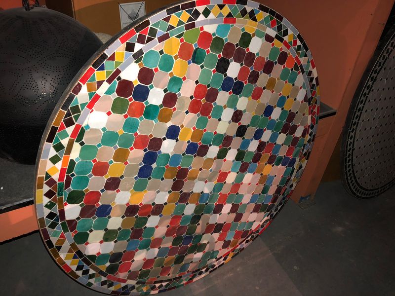 Marokkaanse Mozaiek tafel (blad) 120 cm Handgemaakt nw