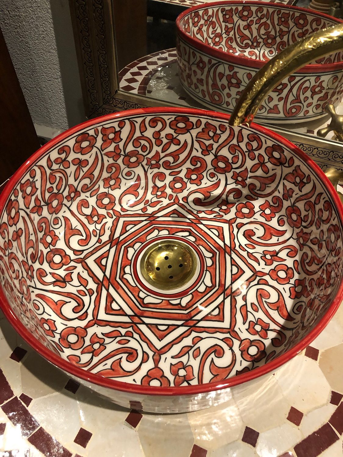 Marokkaanse Waskom / Aardewerk / Handgemaakt 35 cm ABR35-101 — detail 3