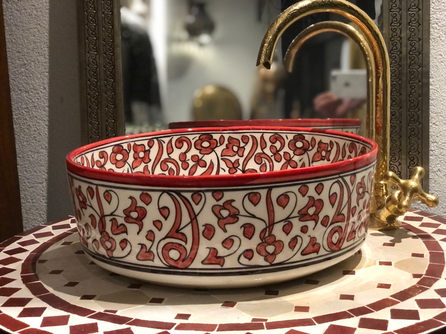 Marokkaanse Waskom / Aarderwerk / Handgemaakt 40 cm