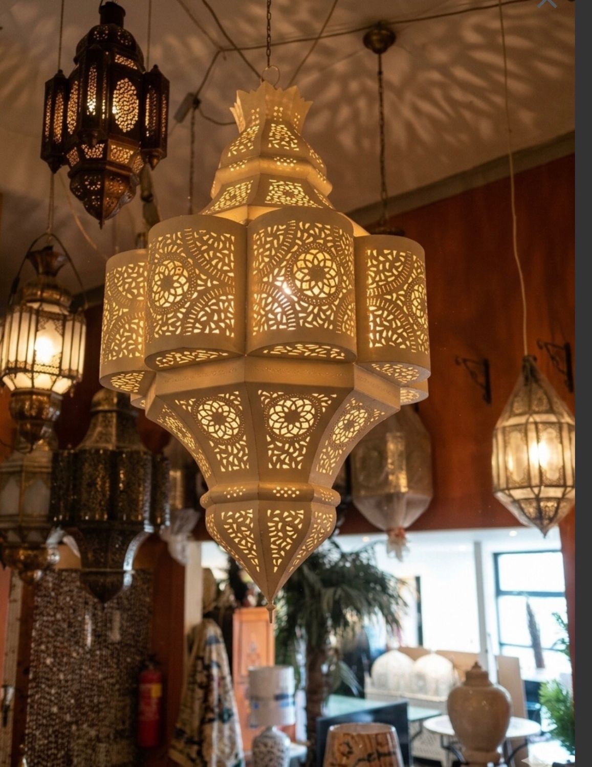 Marokkaanse lamp Kasdir XXL 120 blanc Marokkaanse lamp Kasdir XXL 120 blanc