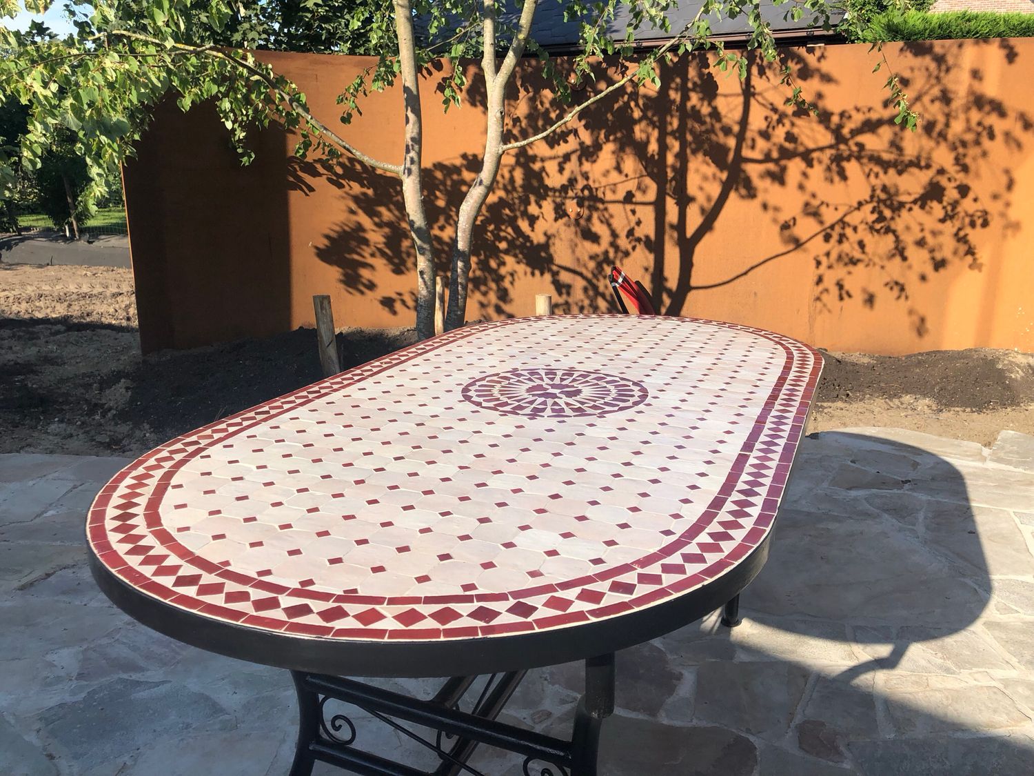 Marokkaanse Mozaiektafel 180 cm Ovaal Inclusief Beste Onderstel en Afwerking ! — detail 3