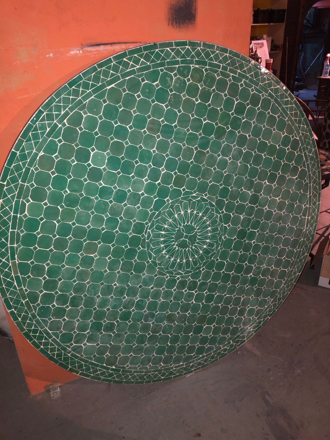 Marokkaanse Mozaiek tafel (blad) Met ROZET 140 cm Zenzari / Zeegoen Uni