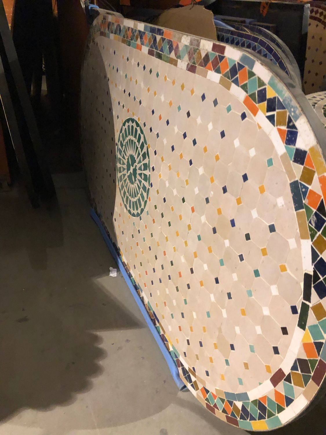 Marokkaanse Mozaiektafel 180 cm Ovaal Inclusief Beste Onderstel en Afwerking ! — detail 4
