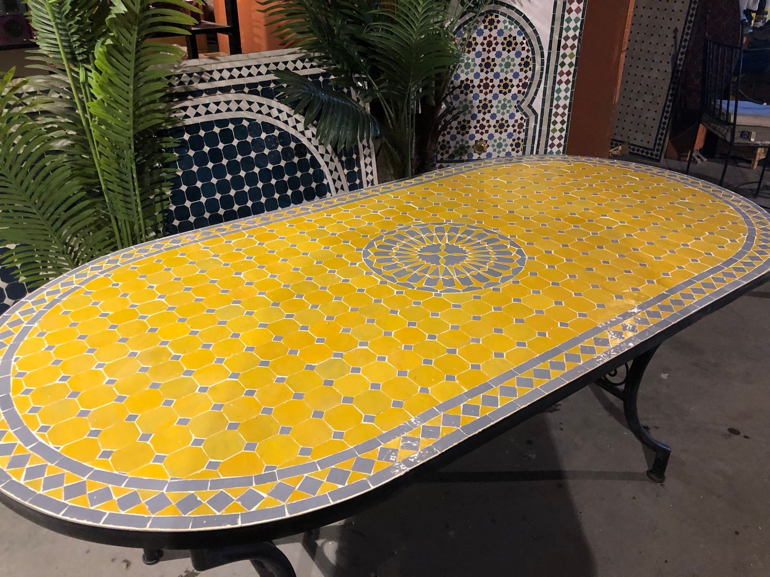 Marokkaanse Mozaiektafel 180 cm Ovaal Inclusief Beste Onderstel en Afwerking ! — detail 6
