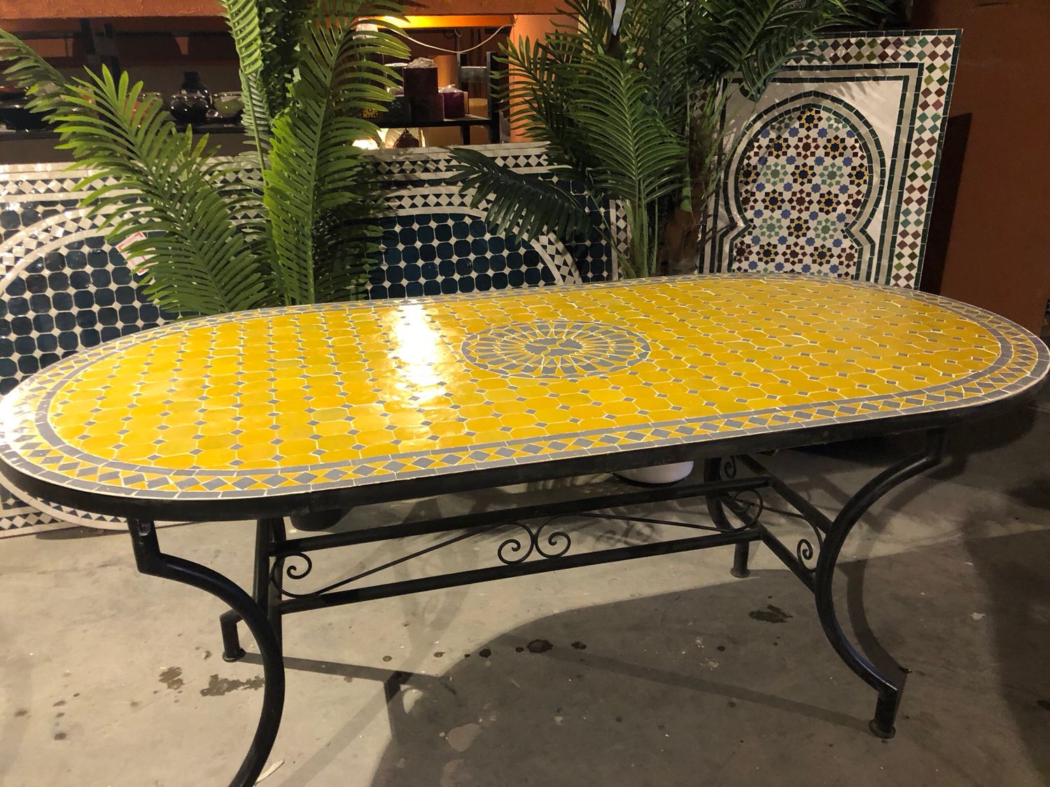 Marokkaanse Mozaiektafel 180 cm Ovaal Inclusief Beste Onderstel en Afwerking ! — detail 8