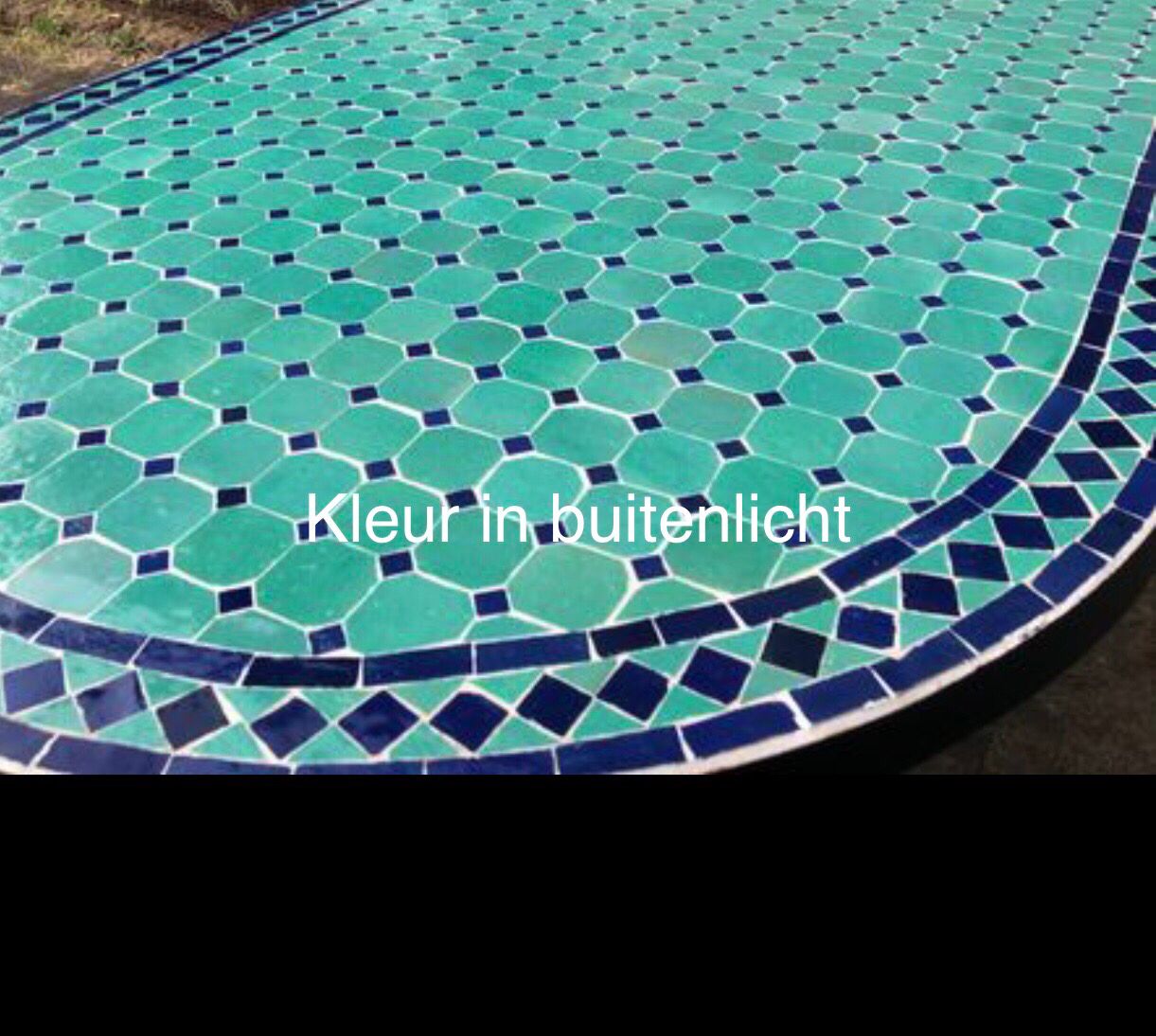 Marokkaanse Mozaiektafel 180 cm Ovaal Inclusief Beste Onderstel en Afwerking ! — detail 2