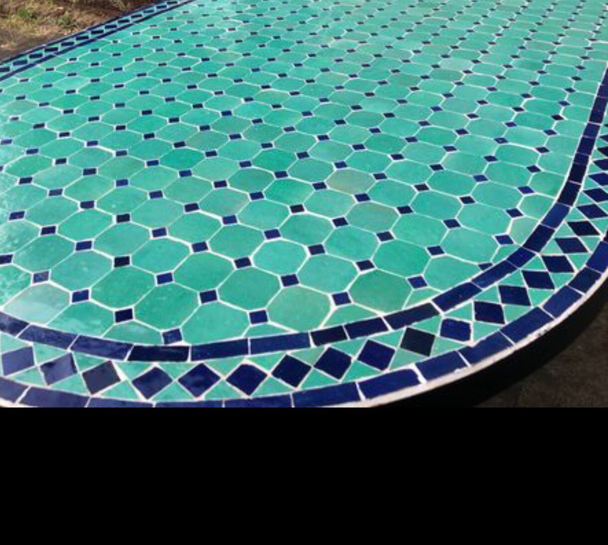 Marokkaanse Mozaiektafel 180 cm Ovaal Inclusief Beste Onderstel en Afwerking ! — detail 4