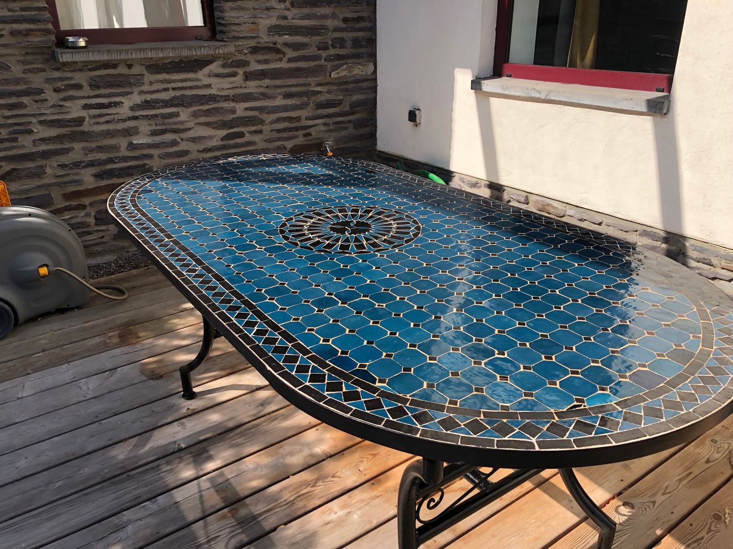 Marokkaanse Mozaiektafel 180 cm Ovaal Inclusief Beste Onderstel en Afwerking ! — detail 3