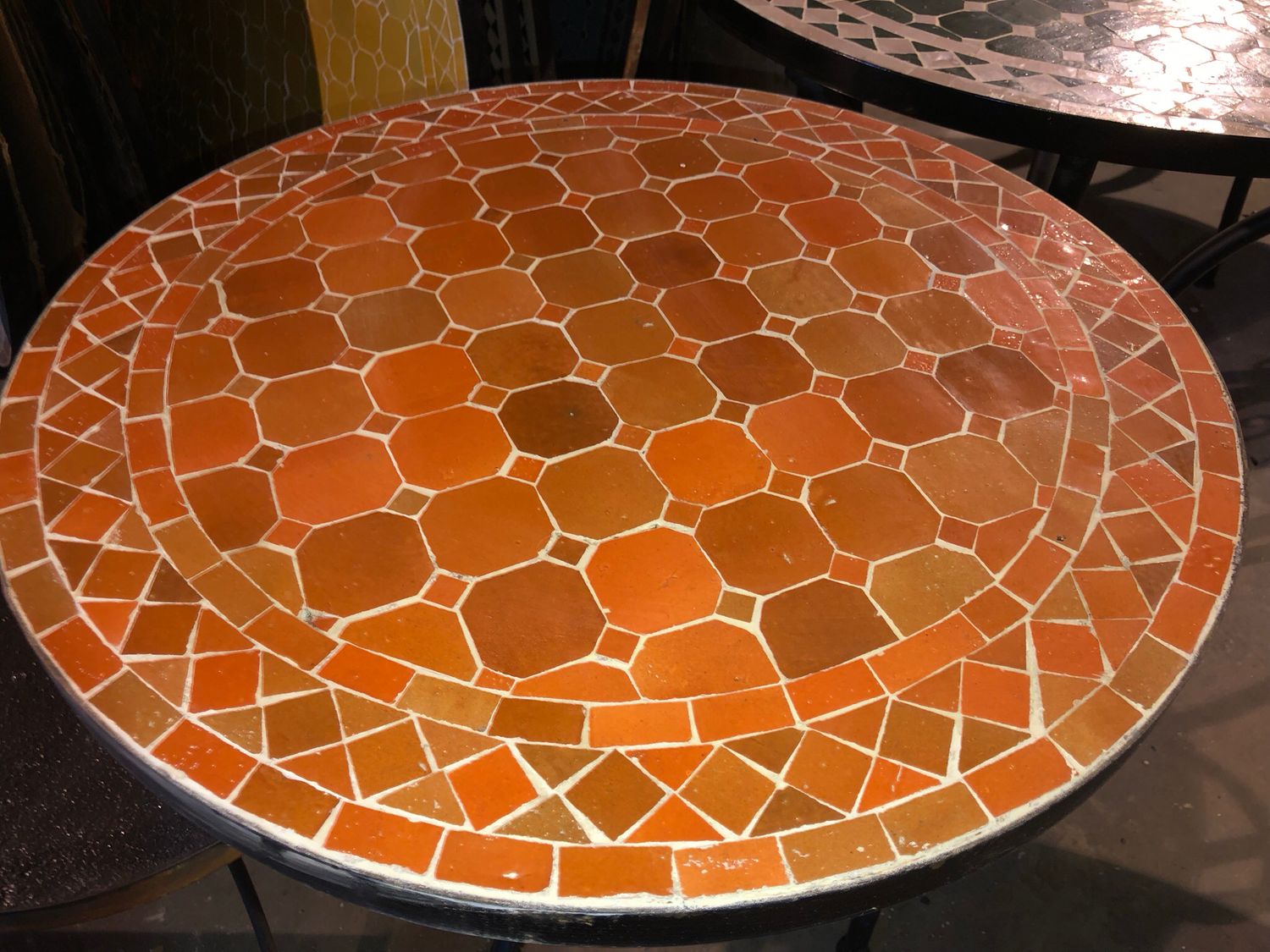 Marokkaanse Mozaiek tafel (blad) 60 cm Oranje Uni Handgemaakt Marokkaanse Mozaiek tafel (blad) 60 cm Oranje Uni Handgemaakt