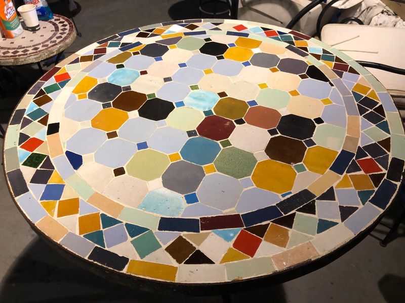 Marokkaanse Mozaiek tafel (blad) 60 cm Multicolor Handgemaakt Marokkaanse Mozaiek tafel (blad) 60 cm Multicolor Handgemaakt