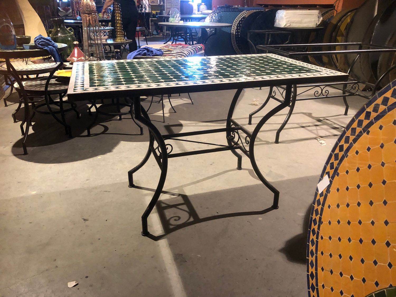 Smeedijzeren Onderstel DECO  RH7527DR voor  Mozaïekblad  rechthoek  100-120 cm en 140 ovaal