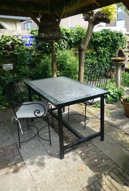 Smeedijzeren Onderstel INDUSTRIEL  RH130IND40 voor  Mozaïekblad  140-180 cm Rechthoek