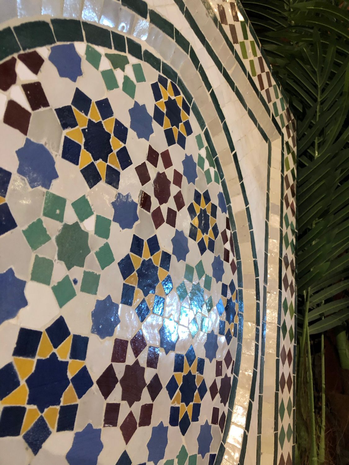 Handgemaakte Marokkaanse Mozaïek Fontein - 127x76 cm - Turqouise-blauw-creme — detail 6