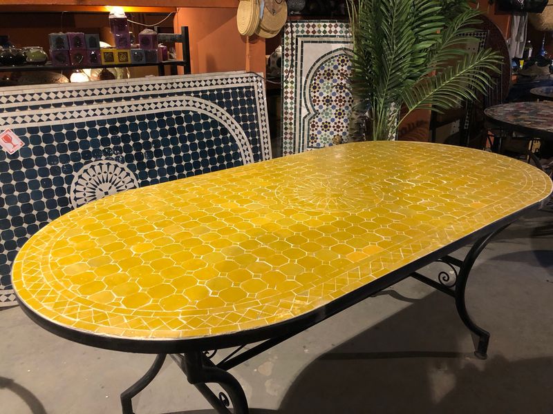 Marokkaanse Mozaiektafel 180 cm Ovaal Inclusief Beste Onderstel en Afwerking ! Marokkaanse Mozaiektafel 180 cm Ovaal Inclusief Beste Onderstel en Afwerking !