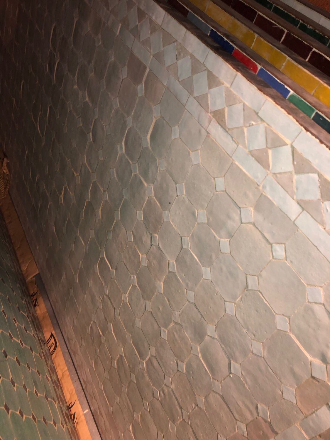 Handgemaakte Marokkaanse Mozaiek tafel (blad) - 140 x 70 cm Creme-Wit Handgemaakt