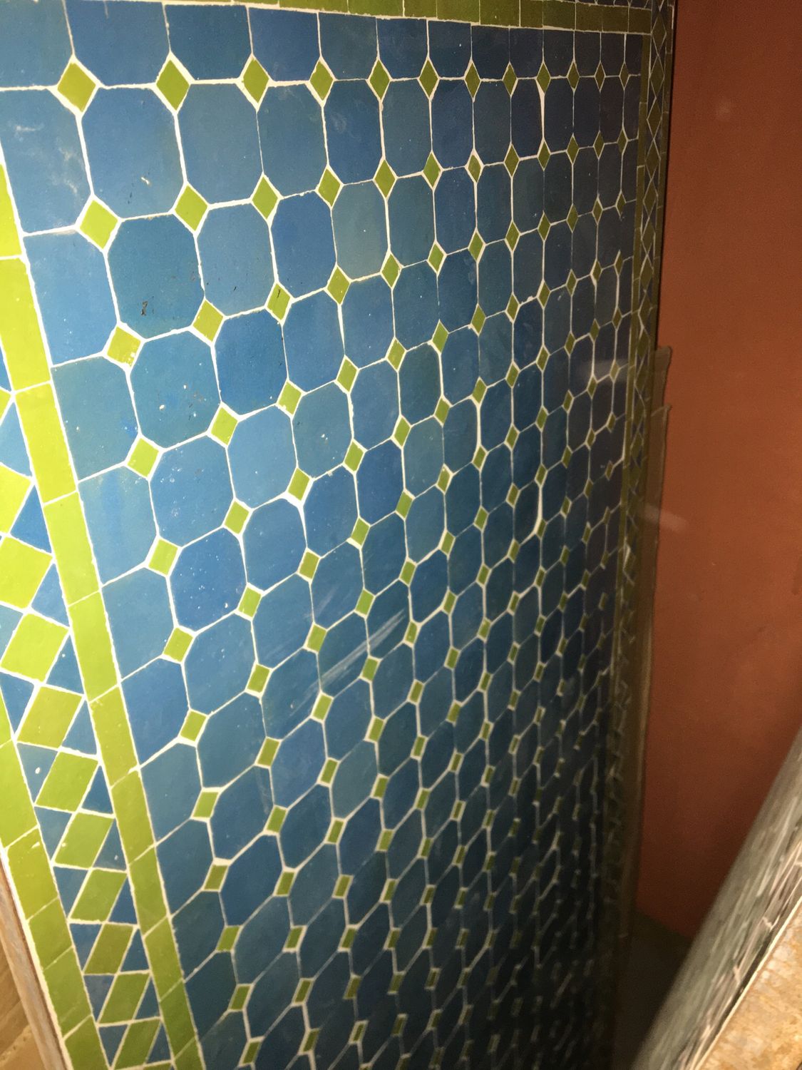 Handgemaakte Marokkaanse Mozaiek tafel (blad) - 160 x 80 cm Tamegroute Groen   Handgemaakt