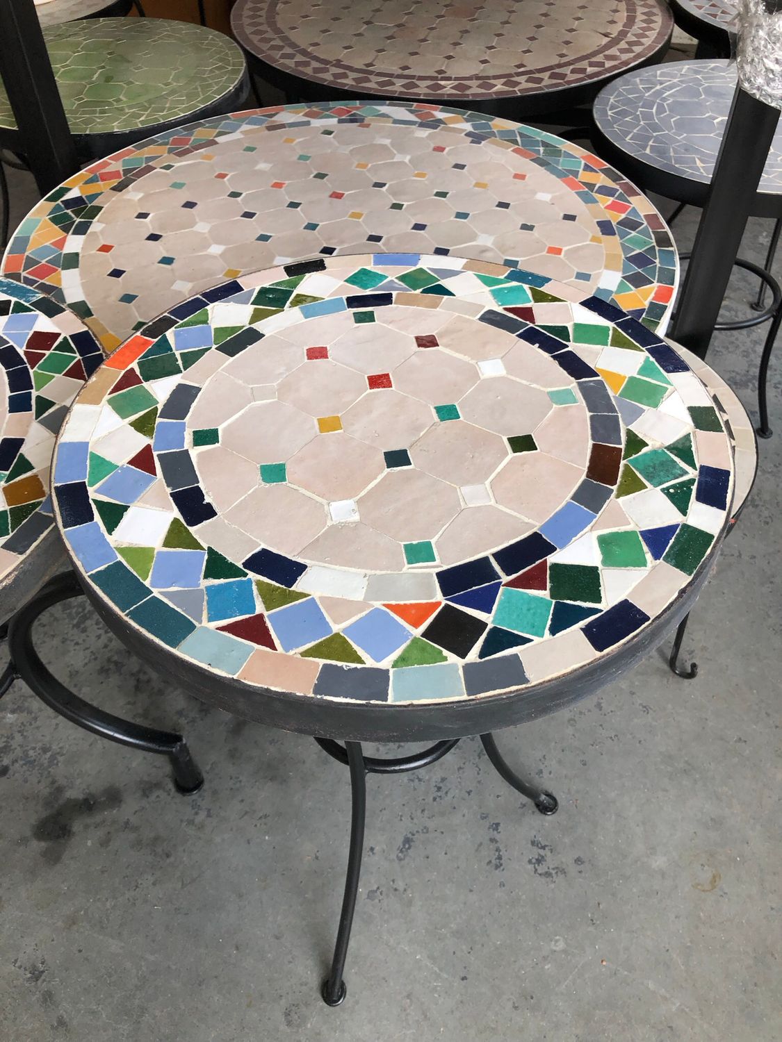 Marokkaanse Mozaiektafel (blad) 40 cm Creme-Multicolor Handgemaakt