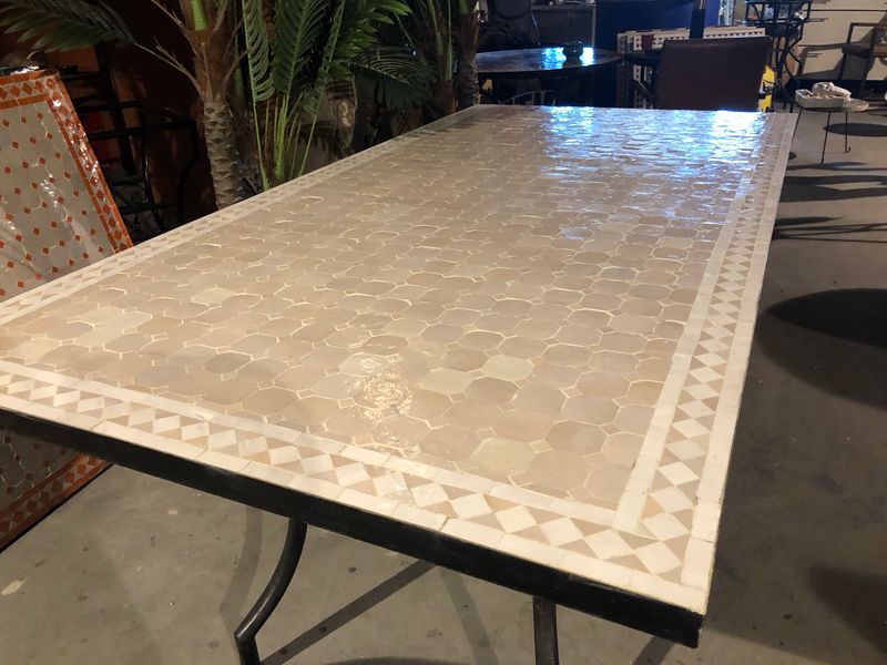 Marokkaanse Mozaiek tafel (blad) 200x100 cm Creme-Wit CW/ Lichtgewicht / 50 KG Marokkaanse Mozaiek tafel (blad) 200x100 cm Creme-Wit CW/ Lichtgewicht / 50 KG