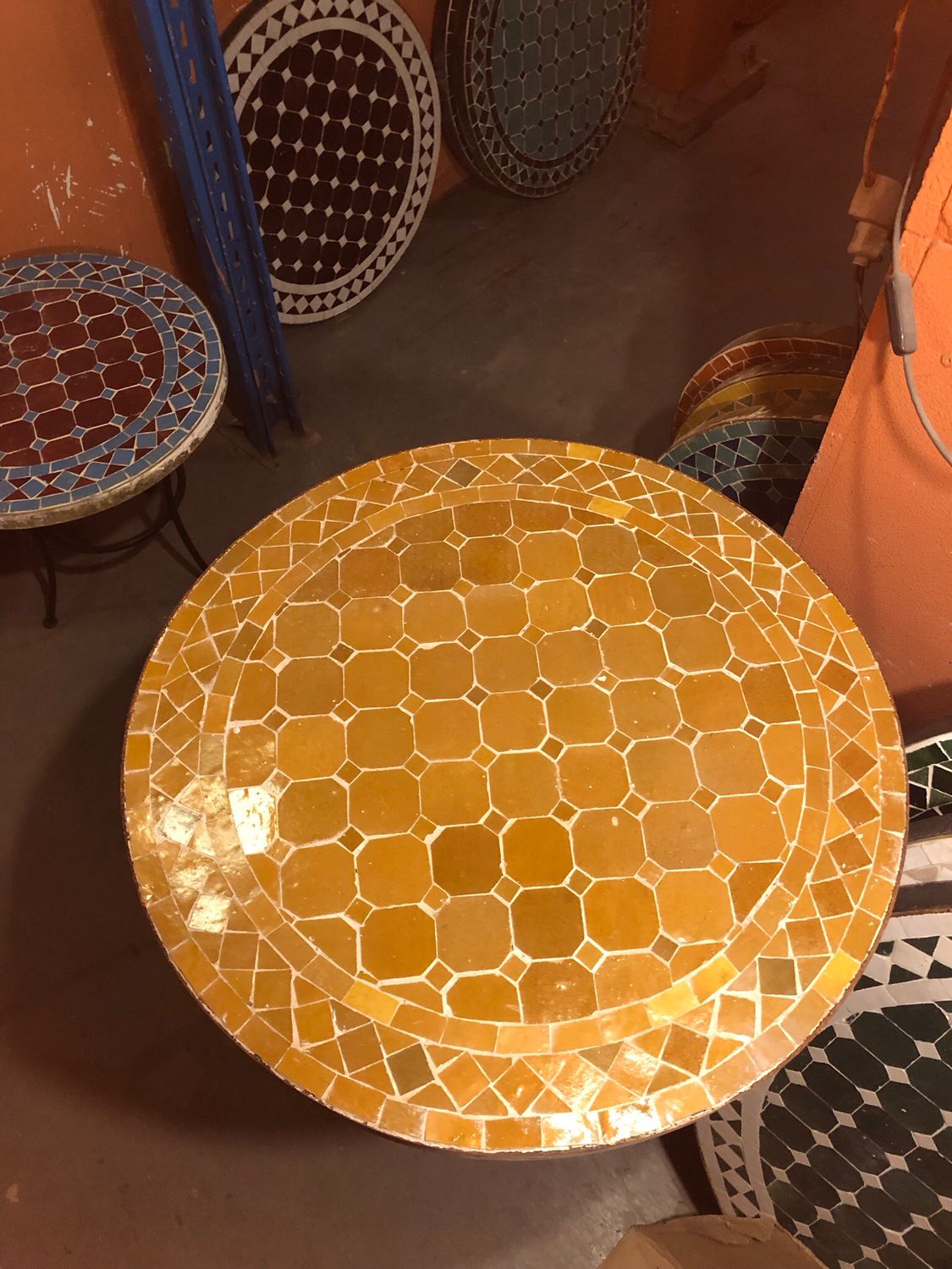 Marokkaanse Mozaiek tafel (blad) 60 cm Honingbruin Handgemaakt Marokkaanse Mozaiek tafel (blad) 60 cm Honingbruin Handgemaakt