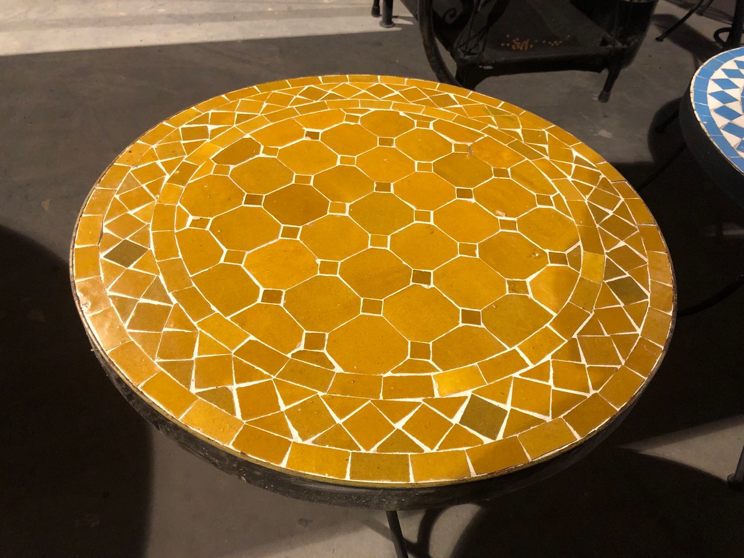 Marokkaanse Mozaiek tafel (blad) 50 cm Honingbruin Uni Handgemaakt