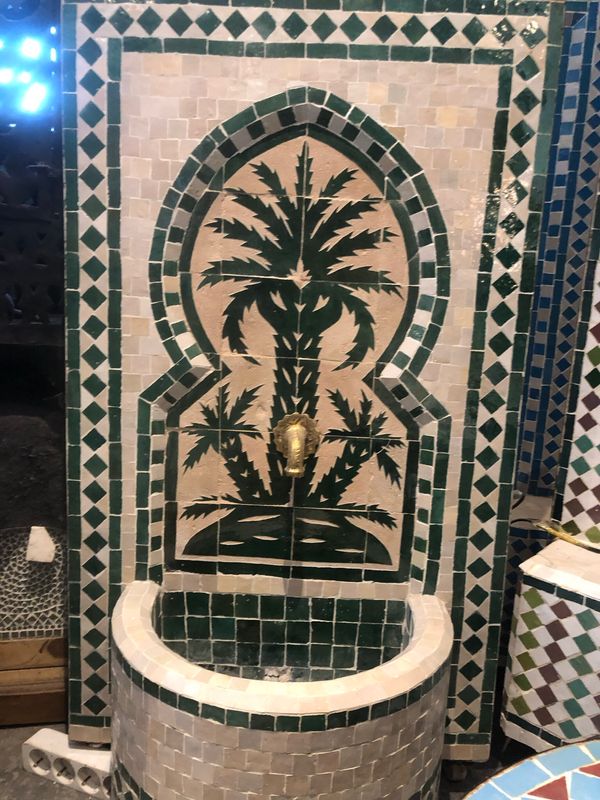 Marokkaanse Mozaïek Fontein - 100x65 cm - Groen Palm Marokkaanse Mozaïek Fontein - 100x65 cm - Groen Palm
