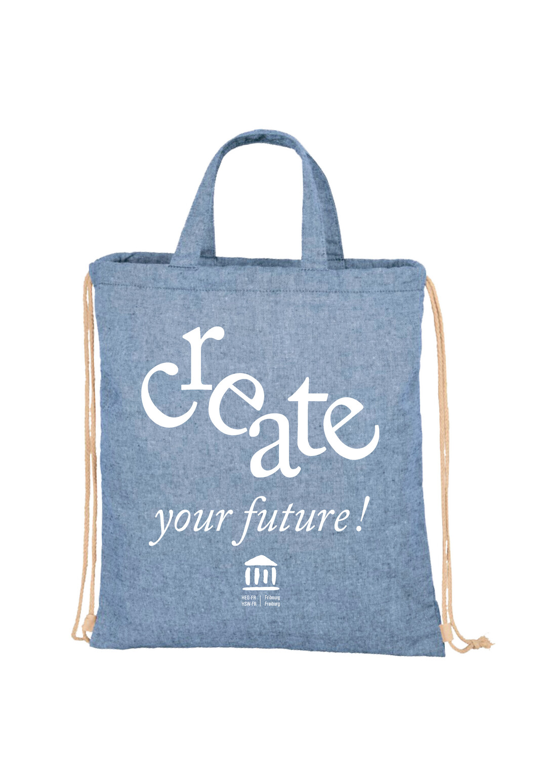 Tote bag &quot;Create your future&quot;, Design: Avec corde