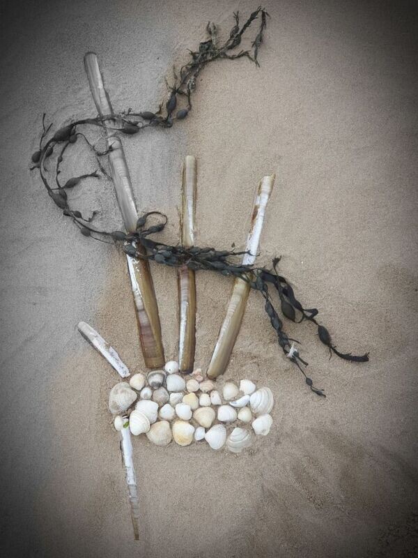 'Beach Bagpipes' Greeting Card