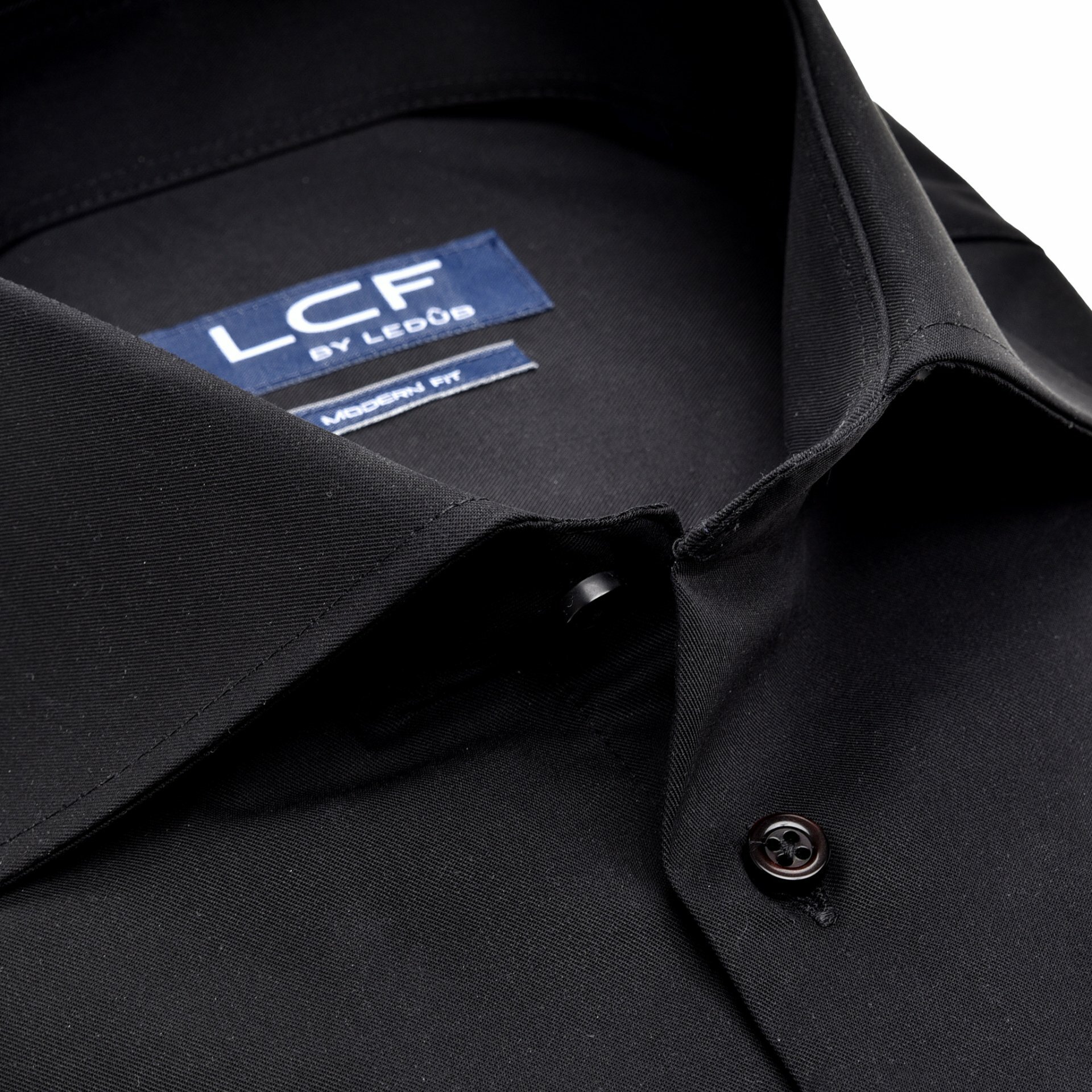 Black Modern Fit 100% Cotton Shirt | Non-iron